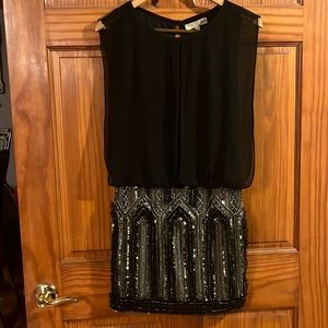 Aiden sequin dress with blouse top twofer embellished special occasion cocktail
